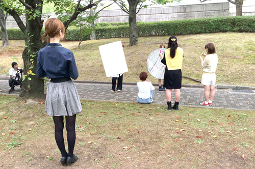 アシスタントチームもフル活動での撮影