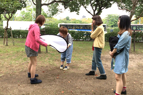 アシスタントチームもフル活動での撮影