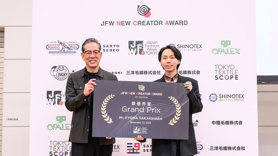 individual2025ファイナリスト 榊原さん 「JFW NEW CREATOR AWARD」にて最優秀賞を受賞！