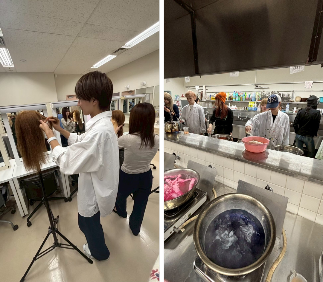 ヘアメイクと染色